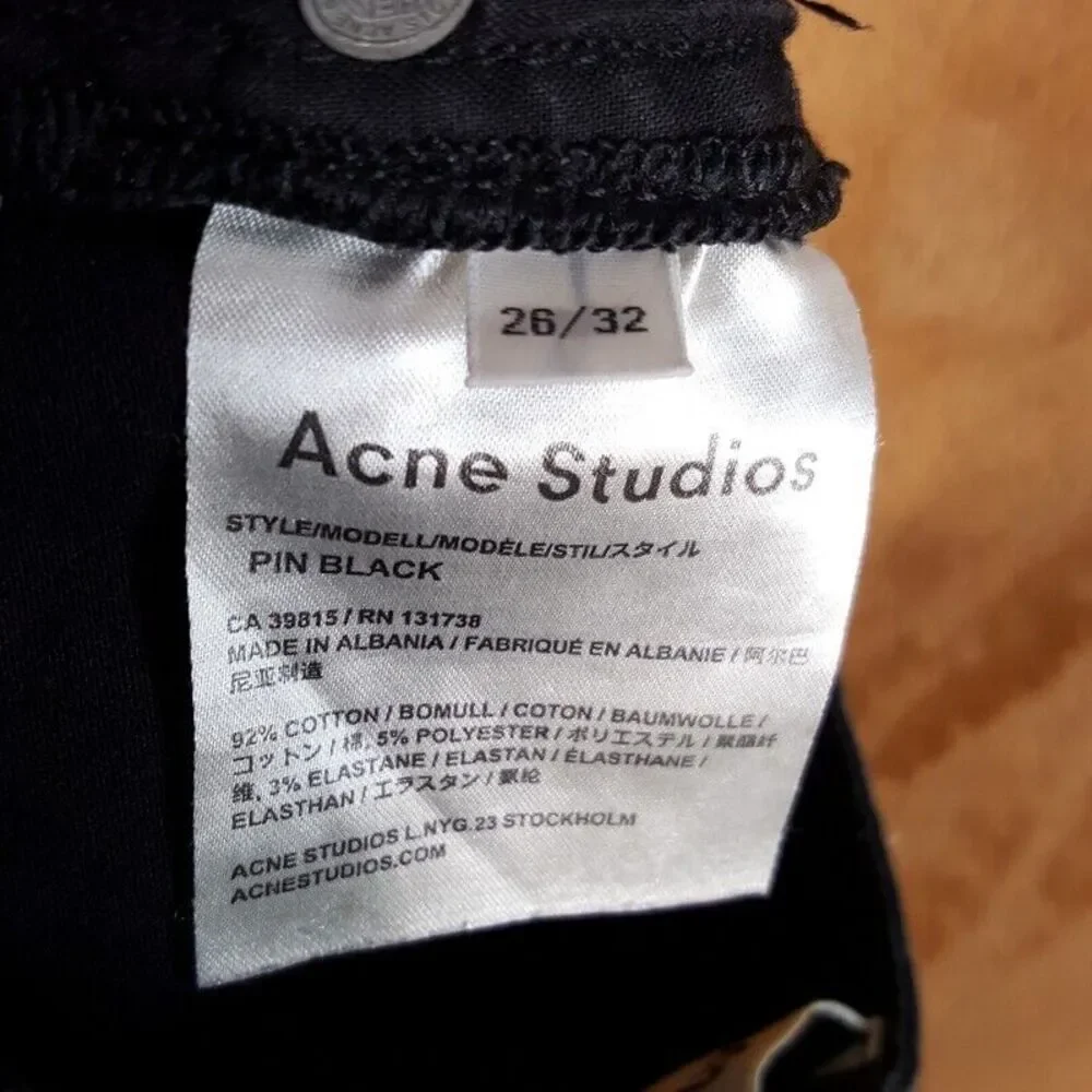 ACNE STUDIOS Womens Jeans Size 26 Black Wash Skinny Stretch Denim PIN